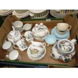 A quantity of part teasets including Regency with hunting scene, Branksome, Crown Trent etc.