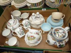 A quantity of part teasets including Regency with hunting scene, Branksome, Crown Trent etc.