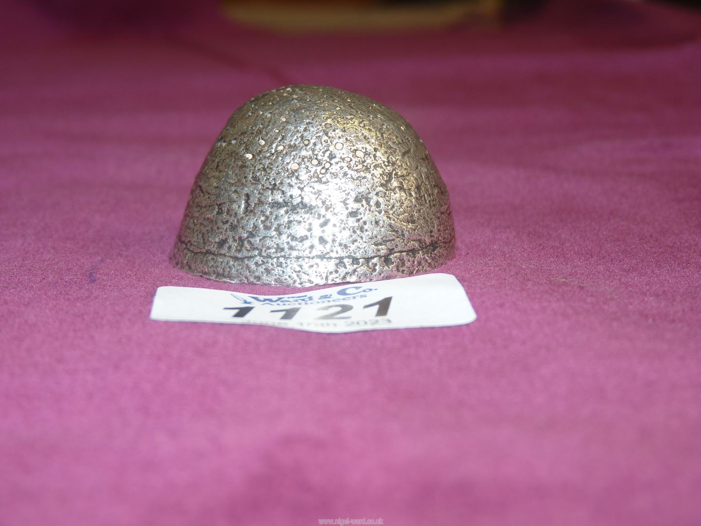 A domed silver Chinese ingot, with two panel marks to underside, 184 grams, 1 1/2". - Image 6 of 10