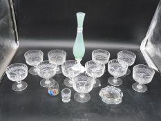 A small quantity of glass including eleven 'Richardson British' glass sundae dishes,