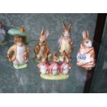 Five Beswick Beatrix Potter figures, Benjamin Bunny,Flopsy Mopsy and cottontail,