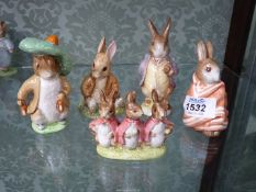 Five Beswick Beatrix Potter figures, Benjamin Bunny,Flopsy Mopsy and cottontail,