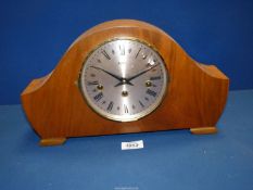 A Bentima Eight Day mantle Clock with Westminster chime, label to interior for Norman A.