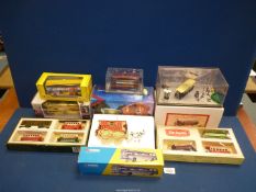 A quantity of collectors model vehicles and boxed sets including Matchbox Gypsy Caravan,