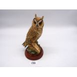 A Border Fine Arts 'Studio' Birds by Russell Willis, Long Eared Owl, 541729, 8 1/4" tall.