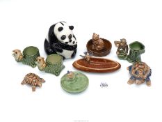 A quantity of Wade including Nat West Panda money box, tortoise, duck, pin dish, cat in basket etc.