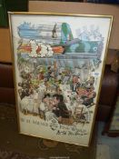 A large cartoon advertising print 'W.H. Milner Fine Wines' No.4 in series 'The Wedding'.