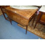 A 19th c Mahogany/Walnut Pembroke Table of high quality having canted corners,