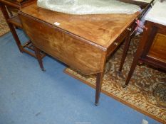 A 19th c Mahogany/Walnut Pembroke Table of high quality having canted corners,