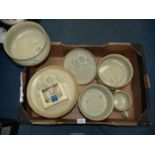 A quantity of Denby china including dinner and breakfast plates, bowls, jug, egg cups, etc.