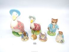 Four Royal Albert Beatrix Potter figures Gentleman Mouse, Ribby and the Patty Pan,