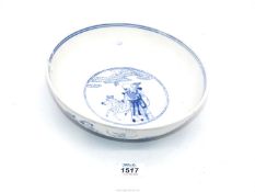 A Chinese porcelain blue and white bowl a/f.