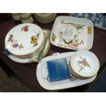 A quantity of Royal Worcester 'Evesham' china including; dinner and side plates, dessert dishes,