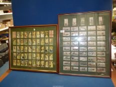 Two framed sets of cigarette cards including 'My Favourite Part' and 'Celebrated Ships',