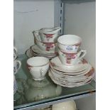 A Czechoslovakian 'Victoria' china part tea set including; cups, saucers, side plates,