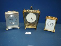 Three clocks; Eurastyle-Quartz London, Global Foreign and County Quarts Germany.