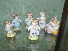 Six Beswick Beatrix Potter figures, Tom Kitten,Tabitha, Twitchit miss moppet etc.