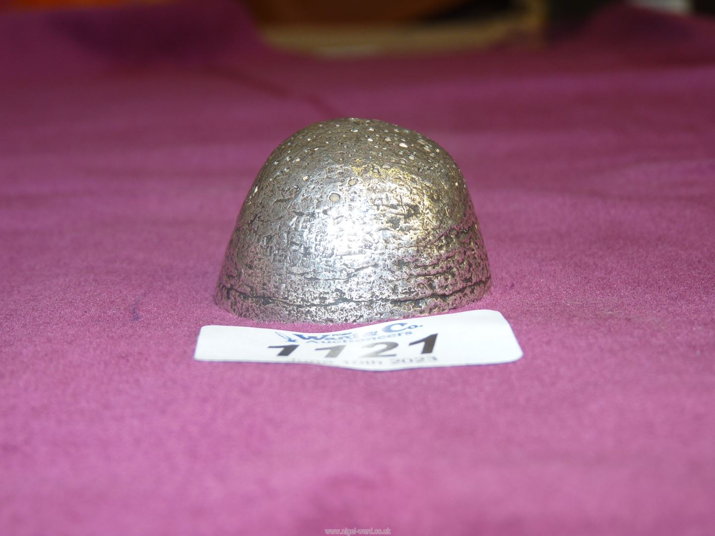 A domed silver Chinese ingot, with two panel marks to underside, 184 grams, 1 1/2". - Image 7 of 10