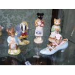 Five Beswick Beatrix Potter figures Ginger, The Old Woman who lived in a shoe, Tommy Brock,