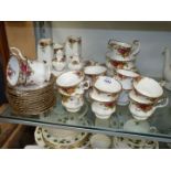 A quantity of Royal Albert 'Old Country Roses' teaware including tea plates, bread and butter plate,