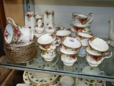 A quantity of Royal Albert 'Old Country Roses' teaware including tea plates, bread and butter plate,