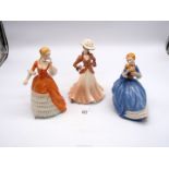 Two Franklin Mint figurines "A rose for Genevieve" and "The tenderness of Johanna [some lace loss]