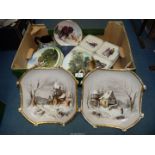 A quantity of china including; Villeroy & Boch Hors-d'oeuvres, a pair of wall plates,