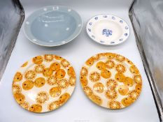 Two Emma Bridgewater 'Marmalade' cake plates, 13" diameter,