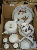Royal Worcester Evesham, six cups and saucers,