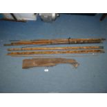Two four piece cane fishing rods, a/f.