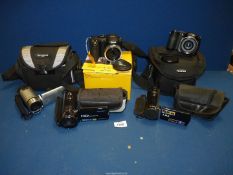 A small quantity of camcorders and digital cameras including; Canon Legria FS306,