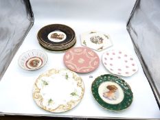 A quantity of display plates including pink Wedgwood Jasperware,