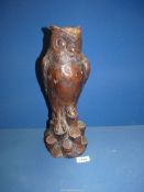 A heavy composite figure of an Owl, 14 1/2" tall.