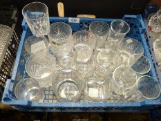 A quantity of glass including; whiskey glasses (one being Edinburgh Crystal), Irish coffee glasses,