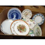 A quantity of plates including; Wedgwood, Queensware, Grindley, etc.
