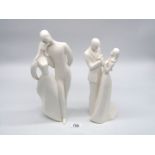 Two tall Royal Doulton figures 'Lovers' and 'Congratulations'.