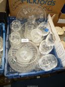 A quantity of glass including; Thomas Webb rose bowl, Royal Albert whiskey glasses, etc.