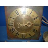 A collectable, early brass faced bracket clock having Roman numerals,