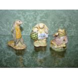 Three Beswick Beatrix Potter figures Mr Jeremy Fisher, Sir Isaac Newton,