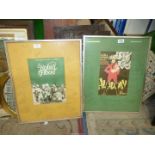 Two framed 'Nell Gwynne Theatre' souvenir programmes from 'Robin Hood' and 'Aladdin' with signed