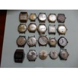 Twenty various watch movements requiring attention (not running at time of cataloguing).