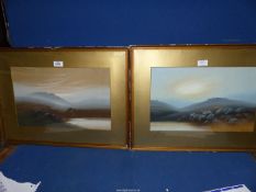 A pair of gouache 19th century moorland scenes, signed Frank Holme.