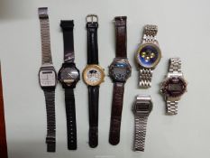 Seven quartz movement gent's wristwatches including "ST Senator (movement loose),