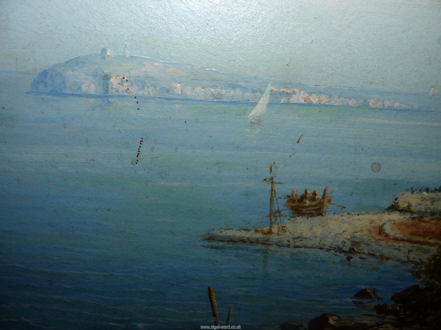 A framed but unglazed Oil on board depicting a coastal scene (possibly Malta), signed 'Bonetto'. - Image 5 of 15