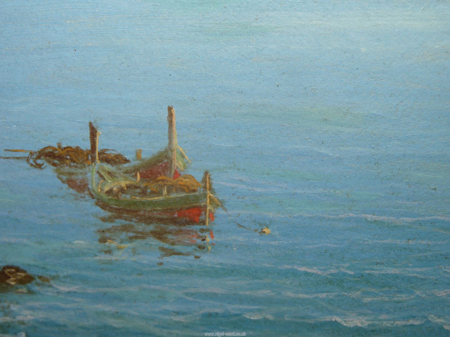 A framed but unglazed Oil on board depicting a coastal scene (possibly Malta), signed 'Bonetto'. - Image 14 of 15