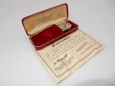 A presentation cased Le Cheminant 17 jewels Chronometer specially Tested" 9ct gold cased