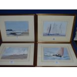 Allan Thompson: four watercolours including 'A Day by The Sea', 'Closequarter,