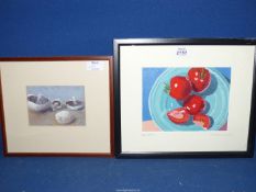 A framed and mounted Oil painting depicting Mushrooms, initialed lower right 'S.