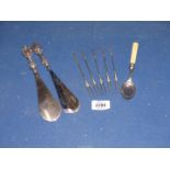 Two silver handled Shoehorns with Birmingham hallmarks,