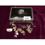 A small quantity of 925 and continental silver jewellery including Mizpah brooch, rings,